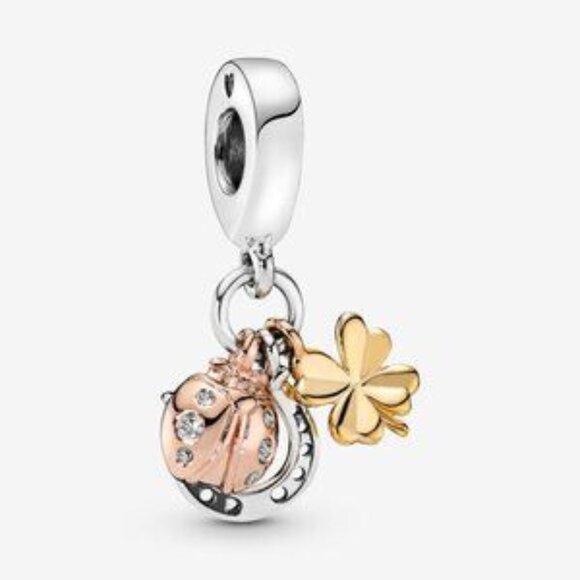 Horseshoe, Clover & Ladybird Dangle Charm - Picture 1 of 5
